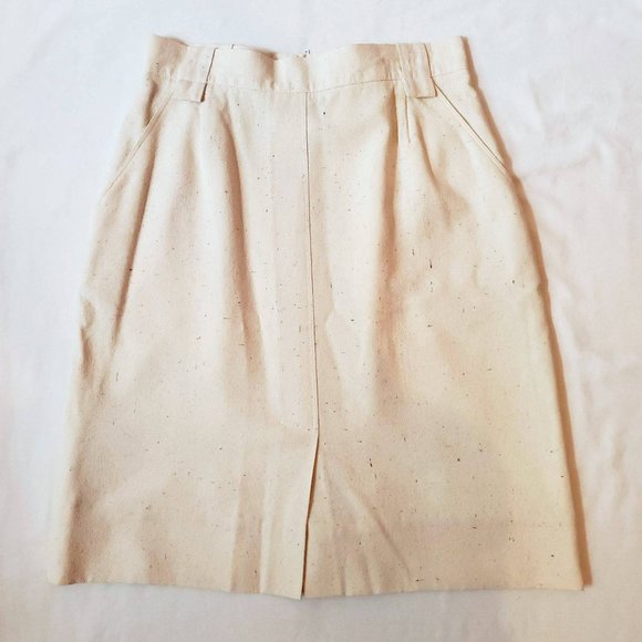 Vintage Dresses & Skirts - Natural Pure Silk West German Vintage Cream Skirt